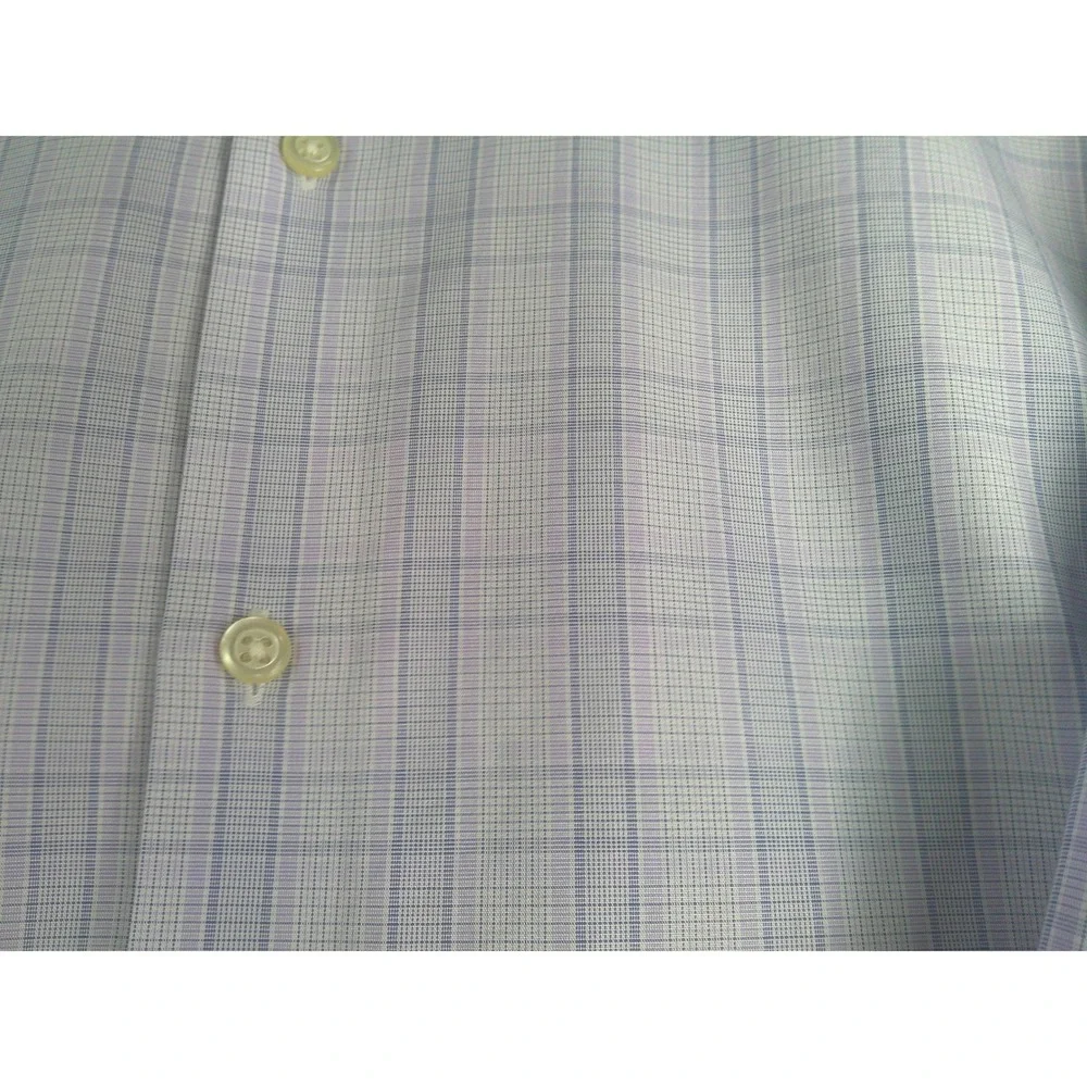 Banana Republic Men's Non-Iron Slim Fit Plaid Dress Shirt Purple White Large